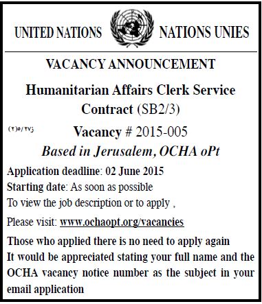 United Nations: Humanitarian Affairs Clerk